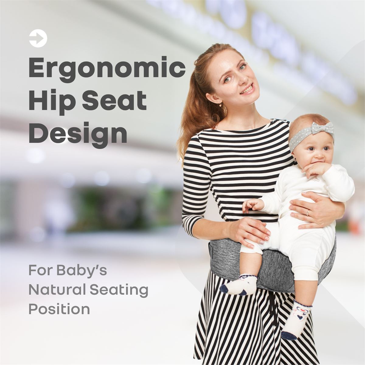 R for Rabbit Ergonomic Baby Carrier (Grey Melange)