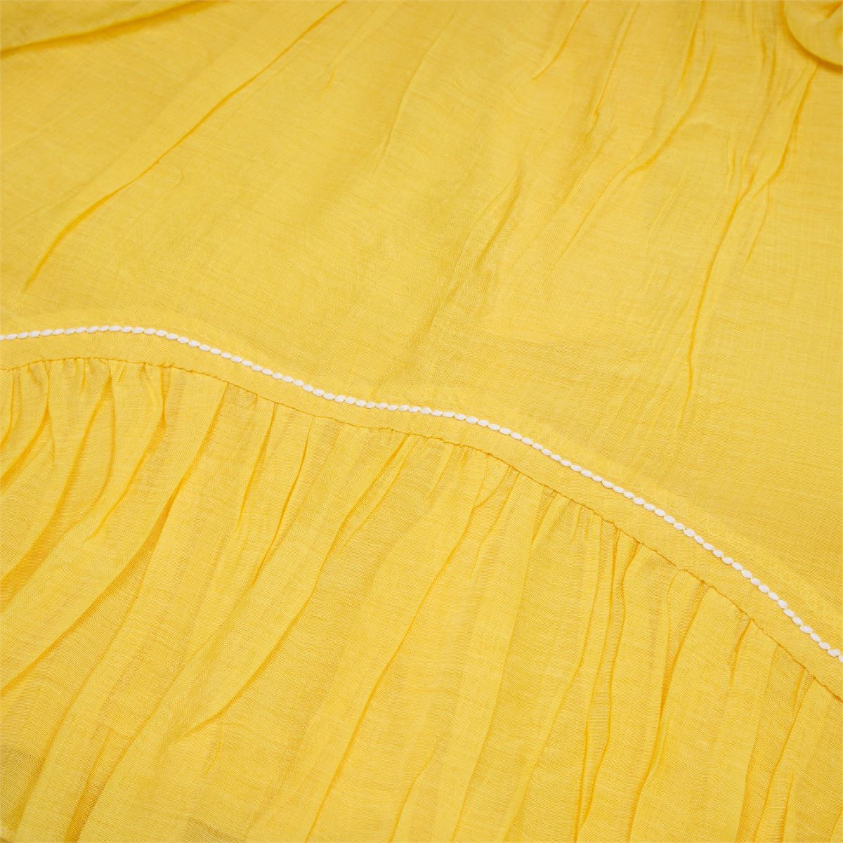Justtots Bright Yellow Collared Ruffled Frock