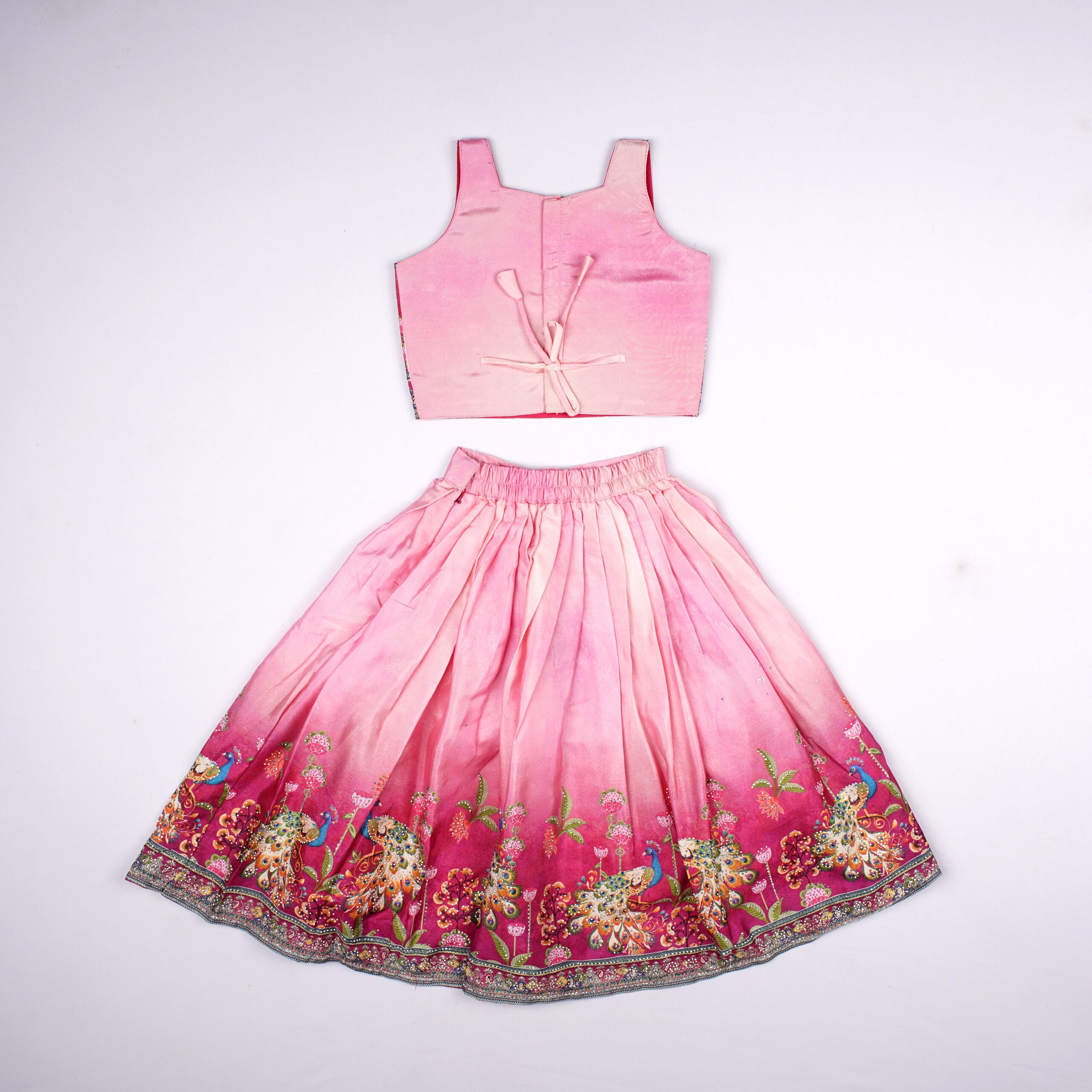 Baani Pink Peacock Embroidered Choli