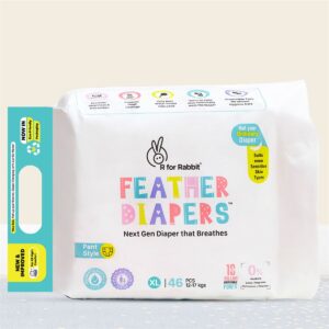 R For Rabbit Feather Diaper XL pack of 46