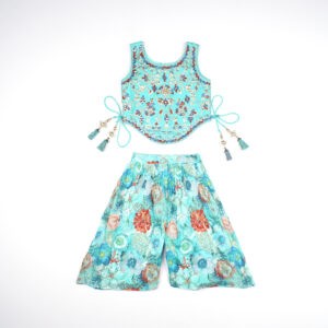 Aangi Royal Rama Embroidered Festive Plazo Set