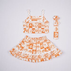 Justtots Tropical Crop Top, Skirt & Headband Set