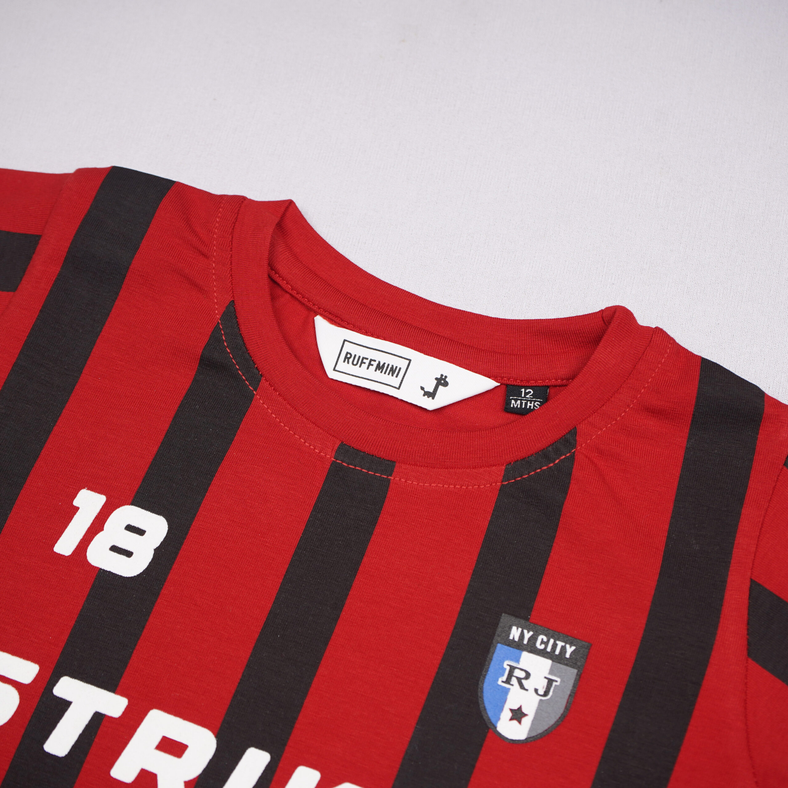 RUFF ATHLETIC Boys Red & Black Striped