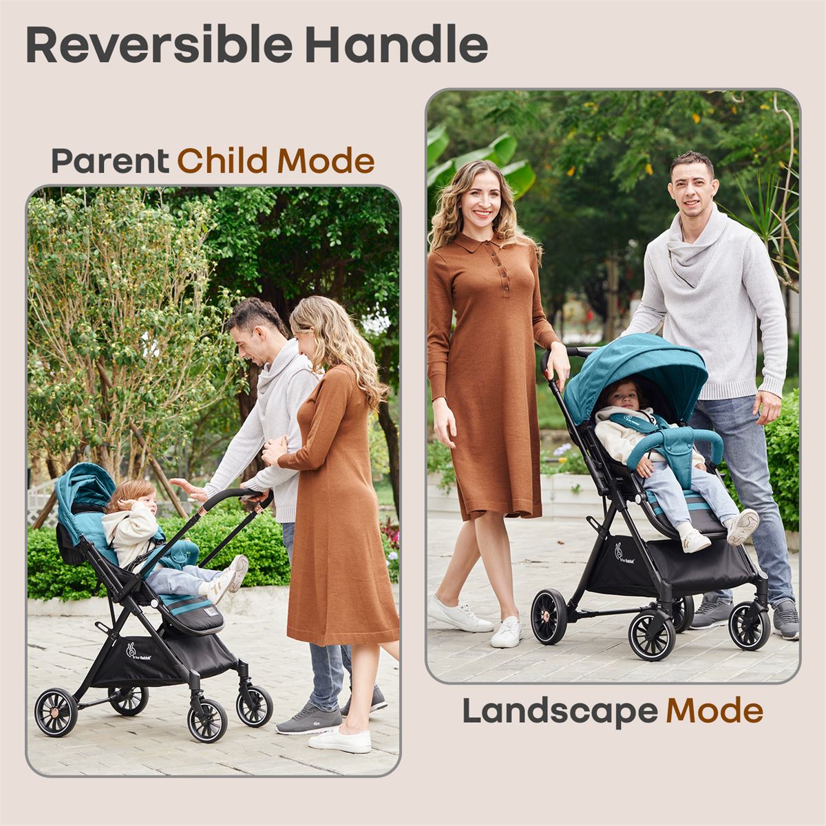 R for Rabbit Lightweight Baby Stroller (Teal Blue)