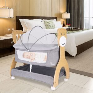 R for Rabbit Wooden Finish Baby Cradle & Bassinet