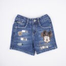 Lovekins Girls' High-Rise Dark Blue Denim Shorts