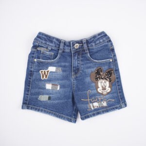Lovekins Girls' High-Rise Dark Blue Denim Shorts