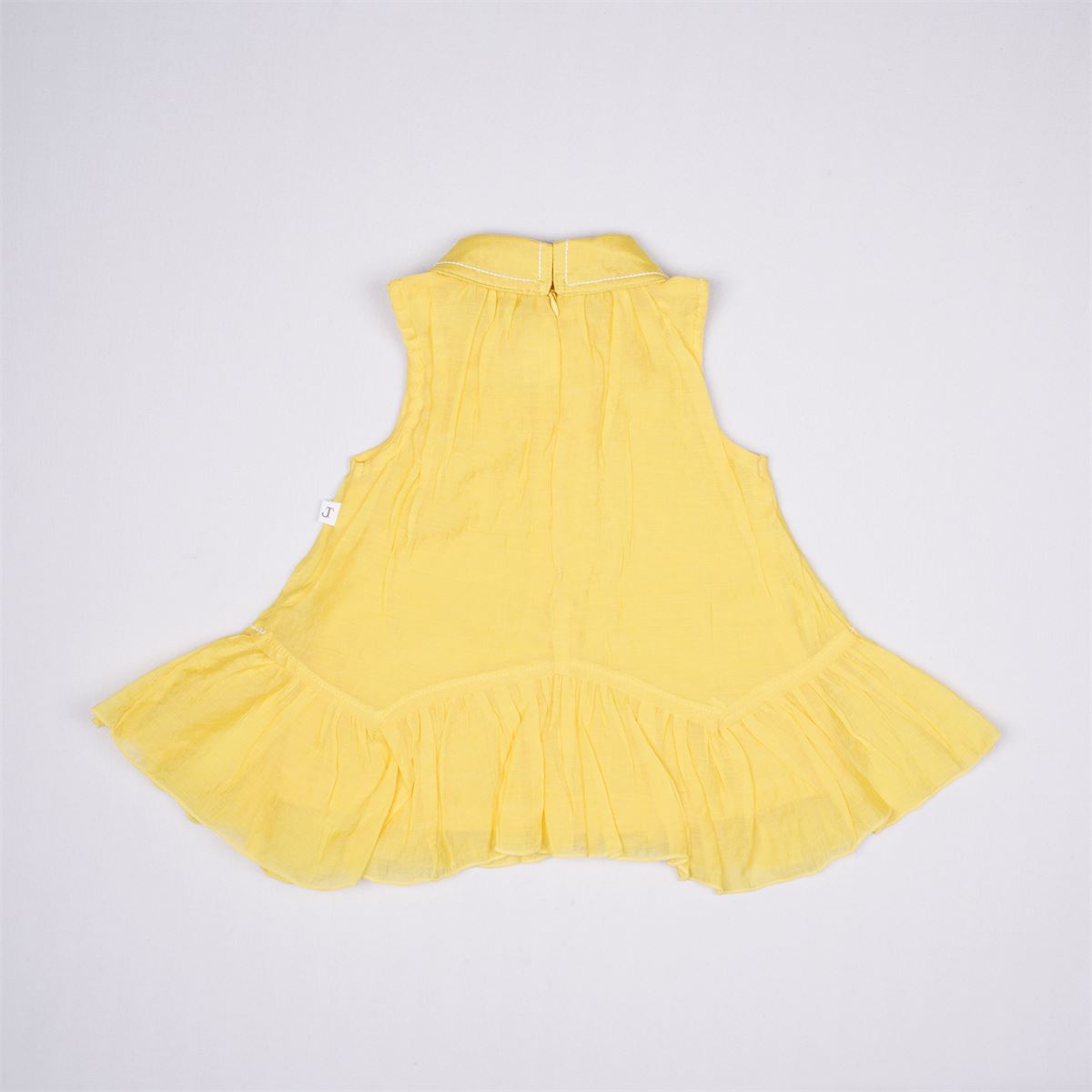 Justtots Bright Yellow Collared Ruffled Frock