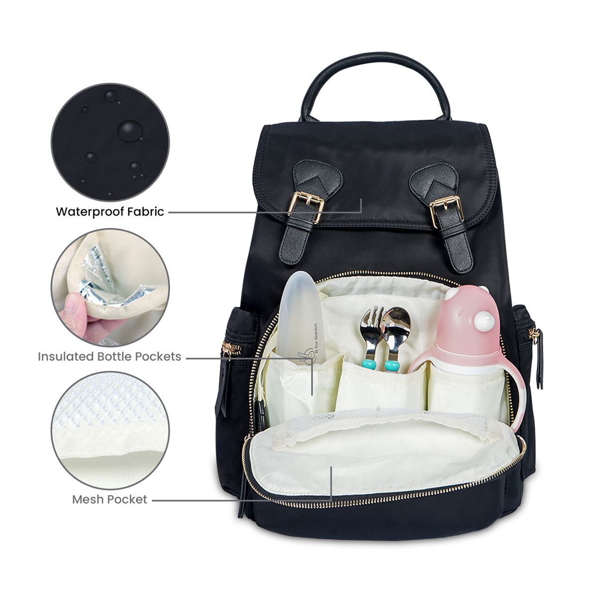 R For Rabbit Caramello Bliss Daiper Bag (Black)