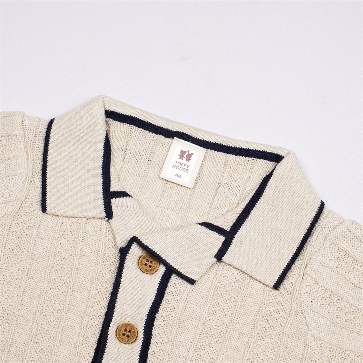 Toffyhouse Cream Cable-Knit Shirt and Shorts Set