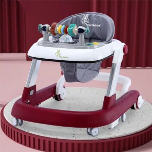 R for Rabbit Baby Walker (Maroon & Grey)