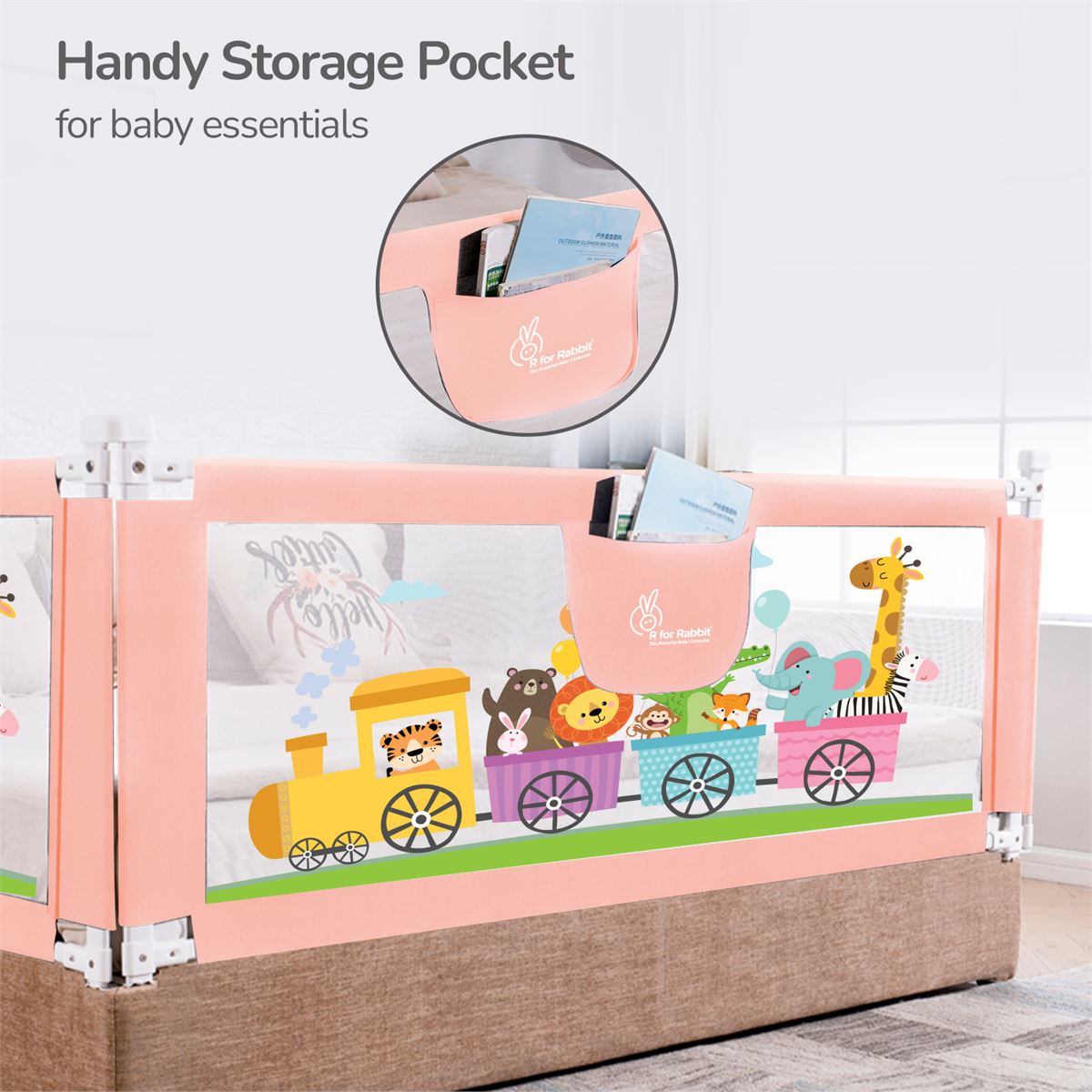 R For Rabbit Safari Bed Rail (Pink)