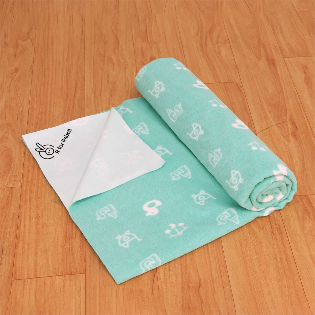 R for Rabbit Dry Nap Sheet - Green