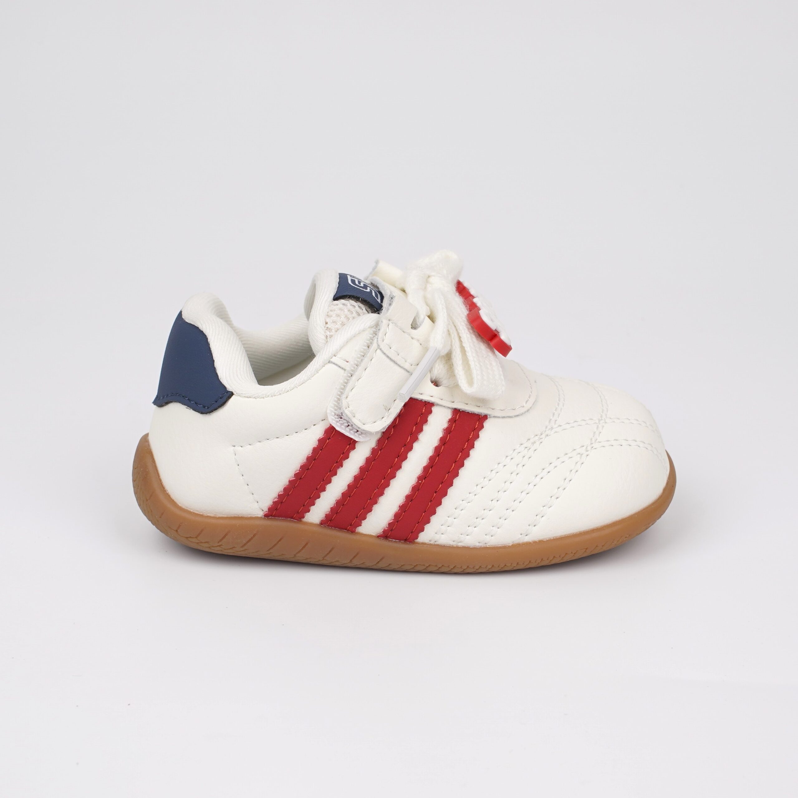 Urbantots Stitch' Sporty Casual Sneakers – Off-White & Red
