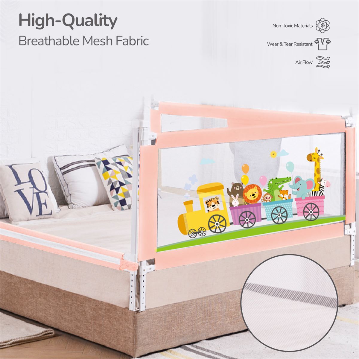 R For Rabbit Safari Bed Rail (Pink)