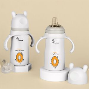 R for Rabbit Stainless Steel Sipper & Feeding Bottle (White)