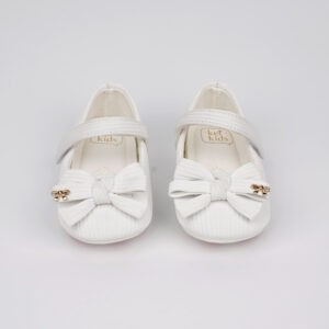 Ketimport Baby Girl Ribbed Bow Bellies – Pristine White